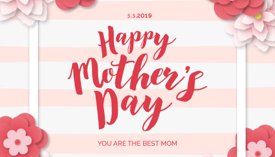 花卉剪纸母亲节设计矢量素材(EPS)