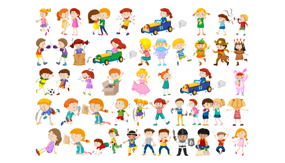 快乐可爱的儿童矢量素材(EPS/PNG)