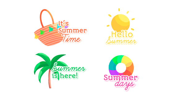 创意可爱夏天元素矢量素材(EPS/AI)