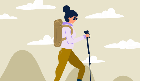 手绘探险家登山矢量素材(EPS/AI)