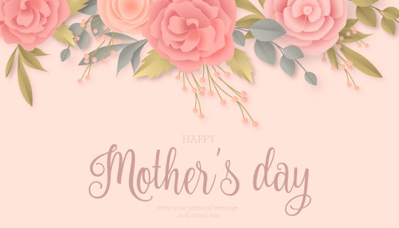 花卉设计母亲节背景矢量素材(EPS)