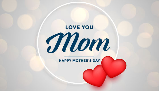 可爱爱心设计母亲节背景矢量素材(EPS)