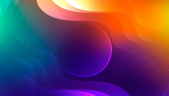 彩色渐变波浪背景矢量素材(EPS/AI)