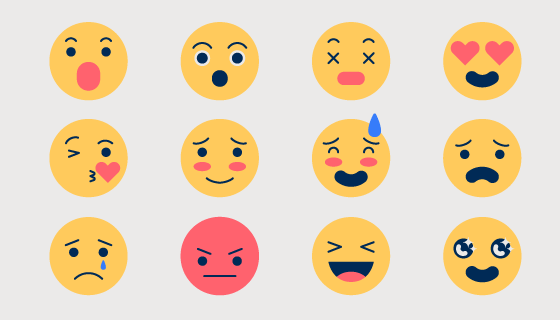 创意可爱表情矢量素材(AI/EPS/PNG)