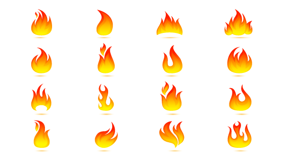 扁平风格火焰火苗图标矢量素材(EPS)