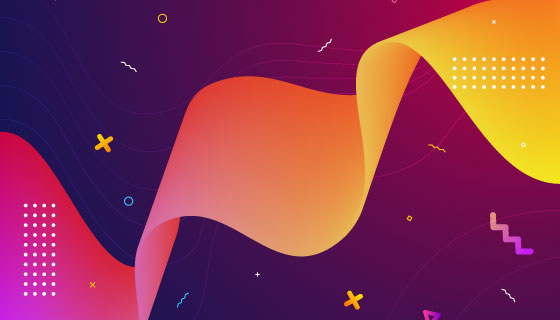 抽象渐变波浪背景矢量素材(AI/EPS)