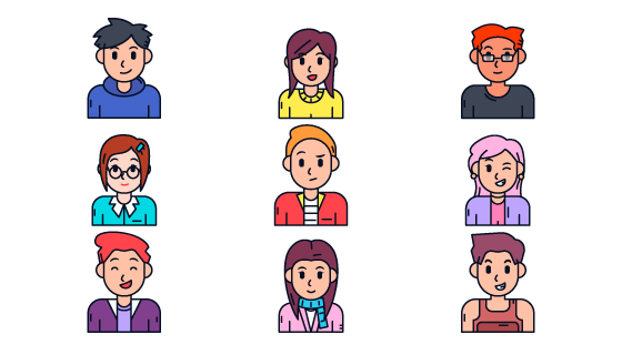 手绘风格人物头像矢量素材(AI/EPS/PNG)