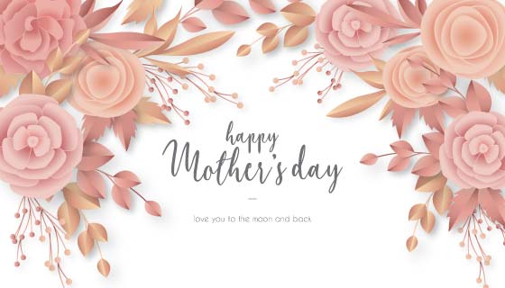 优雅花卉设计母亲节背景矢量素材(EPS)