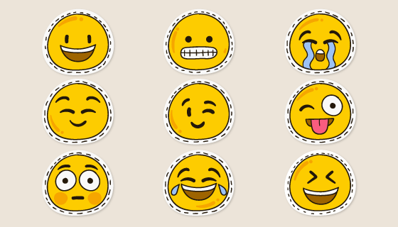 可爱的表情矢量素材(AI/EPS/PNG)