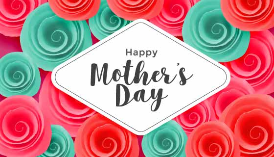 创意漂亮花束母亲节快乐矢量素材(EPS)