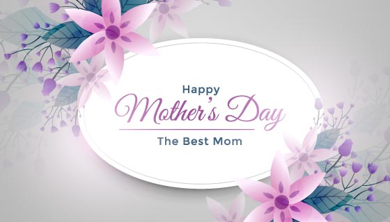 优雅花卉设计母亲节快乐矢量素材(EPS)