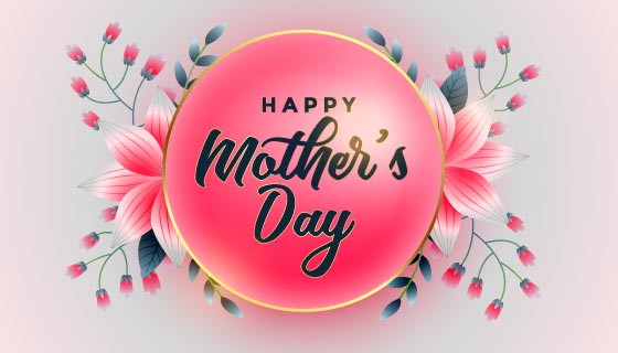 漂亮花卉设计母亲节快乐矢量素材(EPS)