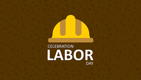 黄色安全帽劳动节背景矢量素材(EPS)