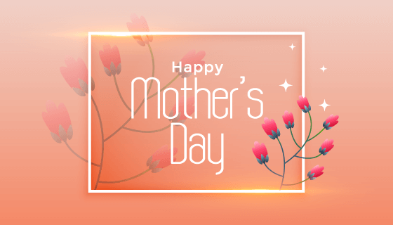 漂亮花卉设计母亲节快乐矢量素材(EPS)