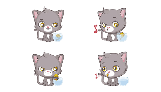 可爱的小猫矢量素材(EPS)