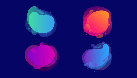 抽象渐变液体气泡矢量素材(AI/EPS)