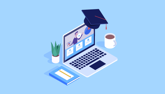 扁平在线教育设计矢量素材(AI/EPS/PNG)