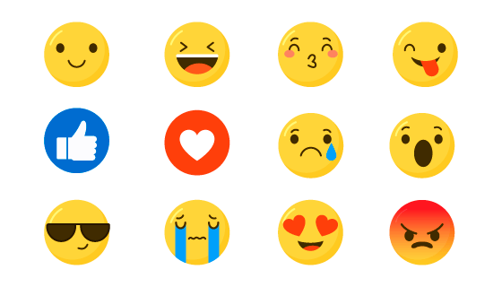 扁平风格表情集合矢量素材(AI/EPS/PNG)