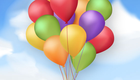 逼真多彩的气球矢量素材(EPS)