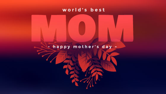 红黑色设计母亲节快乐矢量素材(EPS)