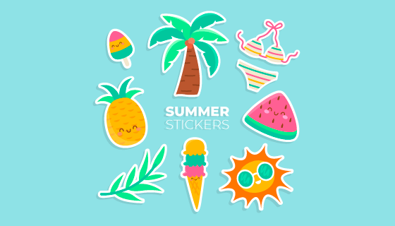 夏天元素矢量素材(AI/EPS/PNG)