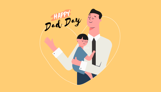 手绘风格父亲节背景矢量素材(AI/EPS/PNG)