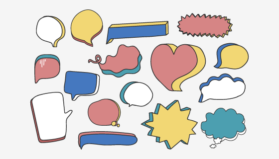 空白的对话气泡矢量素材(EPS/PNG)