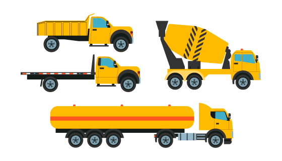 扁平风格建筑汽车矢量素材(AI/EPS/PNG)