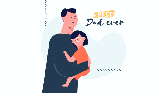 手绘风格父亲节背景矢量素材(AI/EPS/PNG)