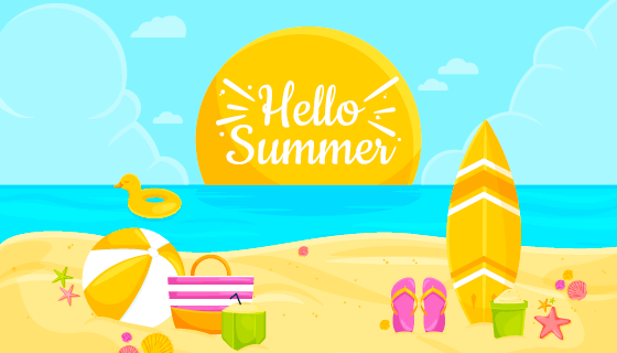 清爽夏日背景矢量素材(AI/EPS)