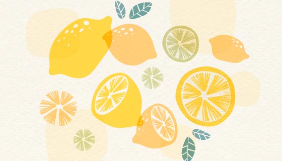 清爽柠檬背景矢量素材(EPS)