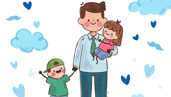 扁平风格父亲节设计矢量素材(AI/EPS/PNG)