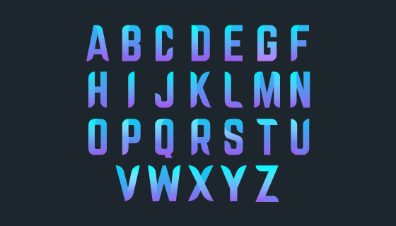 创意蓝色渐变字母矢量素材(AI/EPS/PNG)