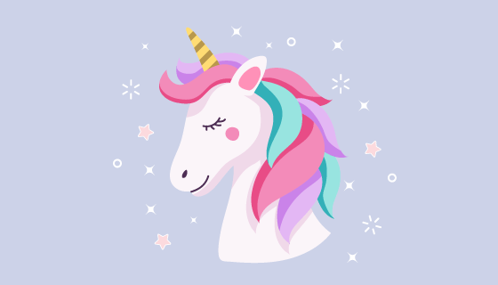 漂亮的独角兽矢量素材(AI/EPS/PNG)