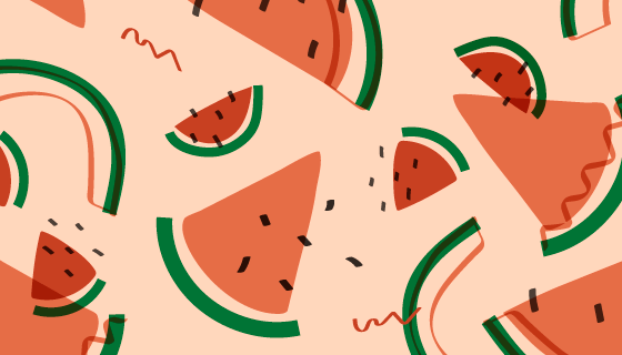 孟菲斯风格西瓜图案背景矢量素材(EPS)