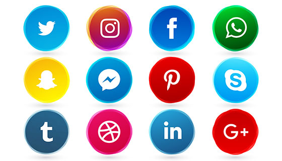 16个圆形社会化图标矢量素材(EPS)