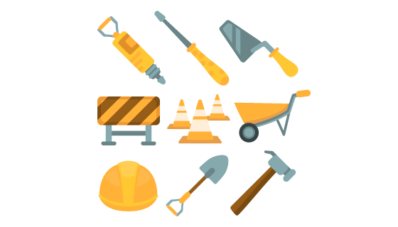 扁平风格建筑设备矢量素材(AI/EPS/PNG)