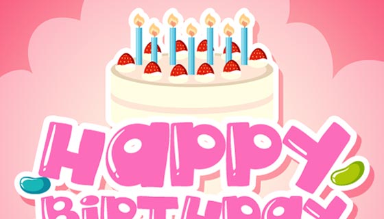 可爱的生日快乐矢量素材(EPS)