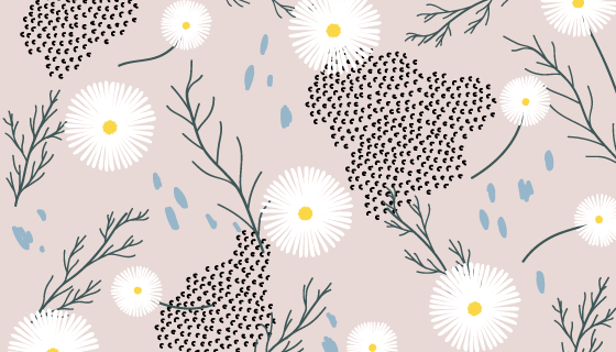 复古花卉图案背景矢量素材(EPS/PNG)