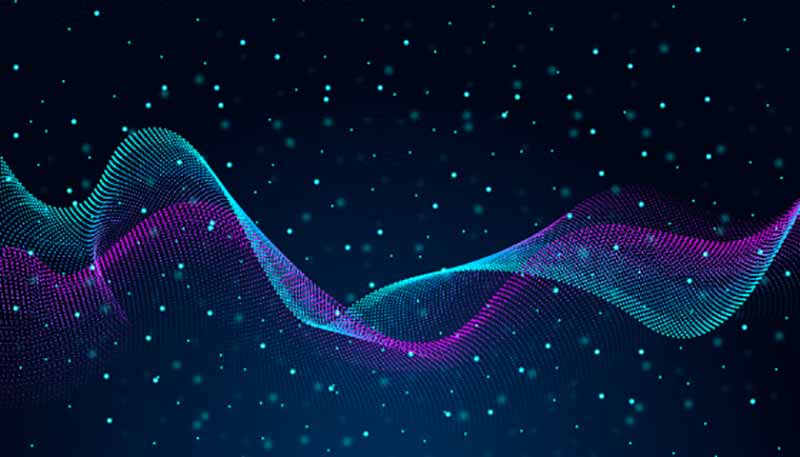 创意发光粒子波浪背景矢量素材(AI/EPS)