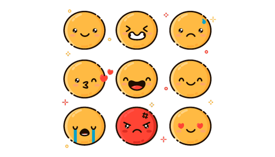 可爱的表情矢量素材(AI/EPS/PNG)