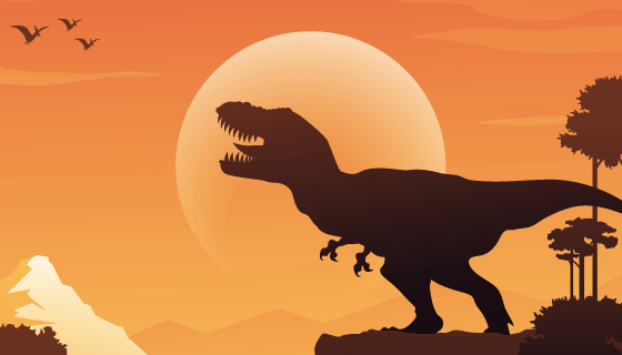 咆哮的暴龙矢量素材(AI/EPS)