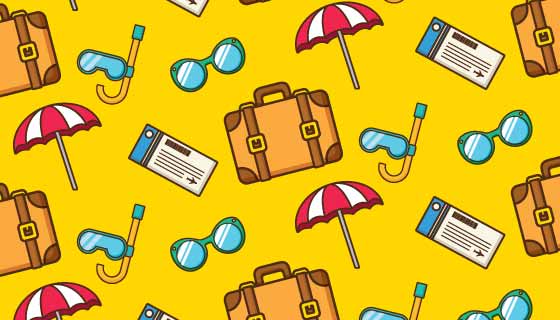 假日旅游元素背景矢量素材(EPS/PNG)