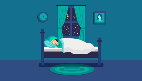 夜晚熟睡的人矢量素材(AI/EPS)