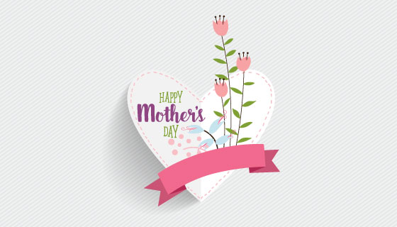 母亲节心形卡片矢量素材(EPS)