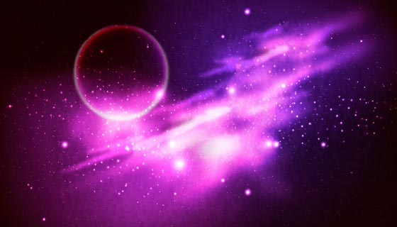 绚丽抽象的银河背景矢量素材(AI/EPS)