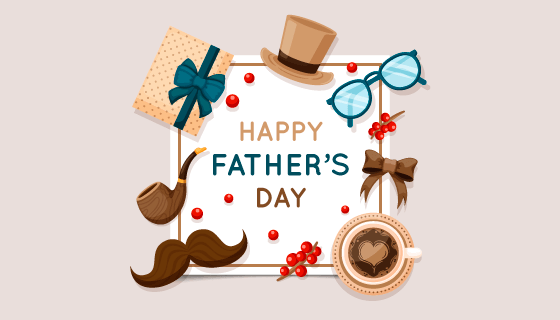 男士元素设计的父亲节背景矢量素材(AI/EPS)