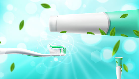逼真的牙膏广告海报矢量素材(AI/EPS)