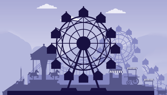 露天马戏团表演矢量素材(EPS)