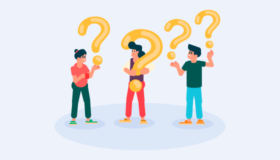 手持问号的人们矢量素材(AI/EPS/PNG)